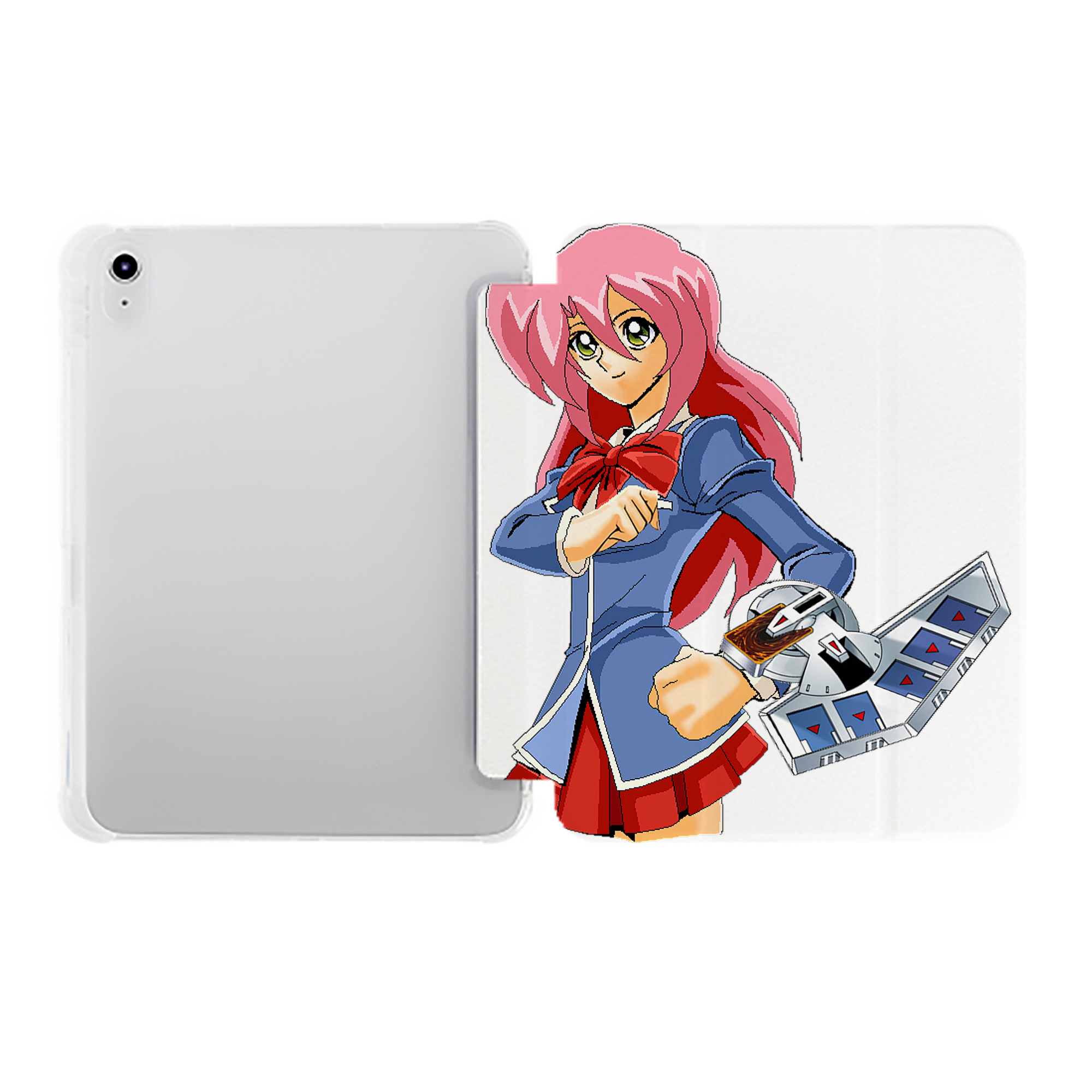 （画像用） 遊☆戯☆王 Yu-Gi-Oh! IPad ケース ペン収納付き 三つ折りスタンド PUレザー×シリコン 対応機種9.5/10.5/10.9インチ